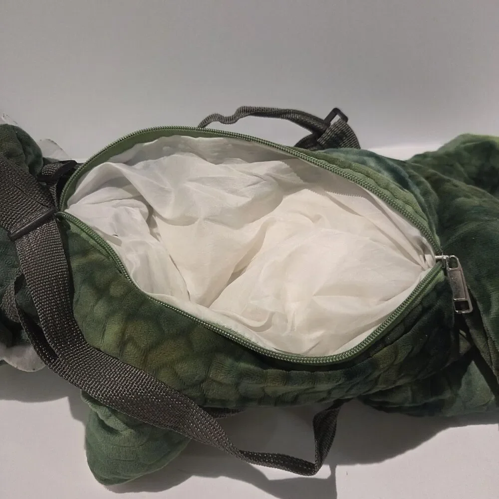 Triceratops Green Stuffed Animal Plush Dino Purse Bag Two Straps